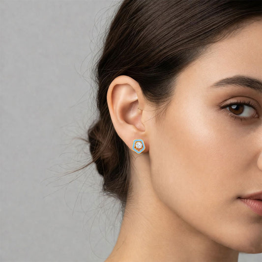 Cotton Candy Penta Stud Earrings - MQ_AI
