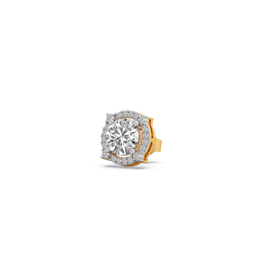Regent Round Solitaire Stud Earrings - Yellow