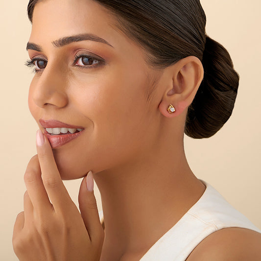 Lexi-Cross Round Solitaire Stud Earrings - MQ