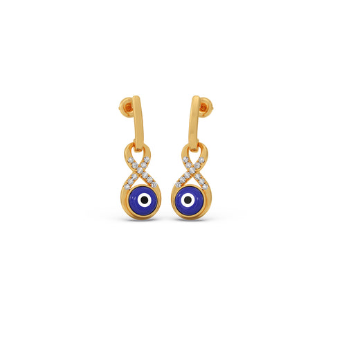Evil Eye Infinity Diamond Dangle Earrings