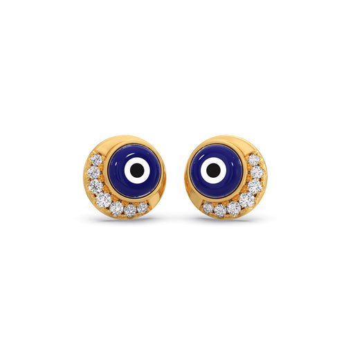 Elevate Round Diamond Evil Eye Stud Earrings