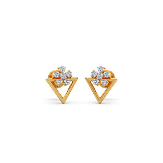 Petal Crest Earrings - Yellow