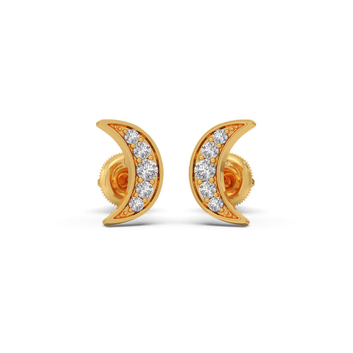 Crescent Spark Diamond Earrings