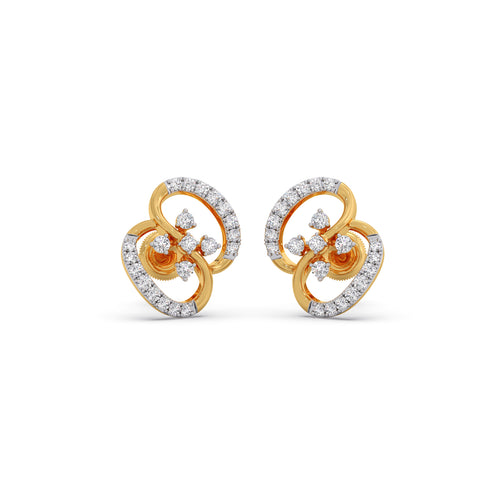 Empress Swirl Diamond Stud Earrings