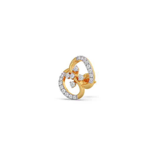 Empress Swirl Diamond Stud Earrings - Yellow