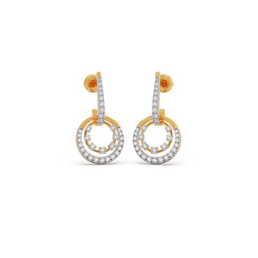 Dual Link Diamond Drop Earrings - Yellow