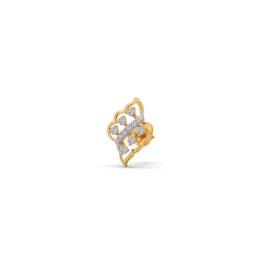 Radiant Leaf Diamond Stud Earrings - Yellow