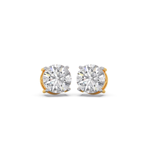 True Spark Round Solitaire Diamond Studs Earrings