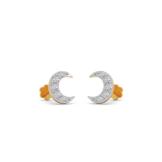Chandran Diamond Stud Earrings - Yellow