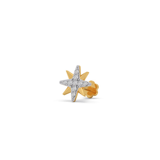 North Star Diamond Stud Earrings - Yellow