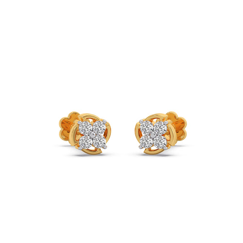 Flora Cluster Diamond Stud Earrings