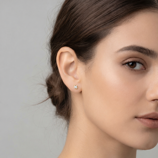 Flora Cluster Diamond Stud Earrings - MQ