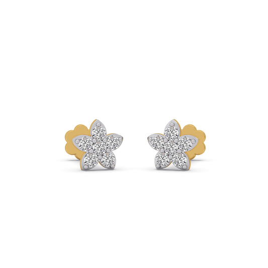 Starlet Cluster Diamond Stud Earrings - Yellow