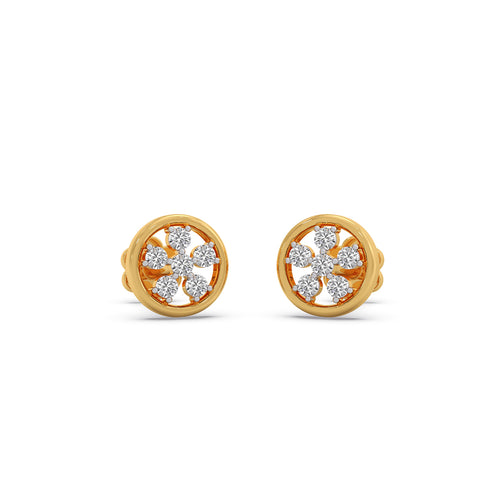 Orbital Swirl Diamond Stud Earrings