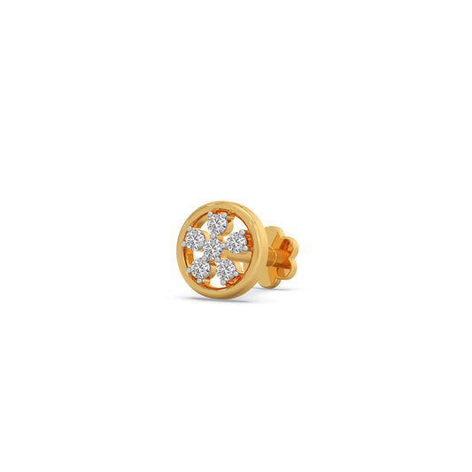 Orbital Swirl Diamond Stud Earrings - Yellow