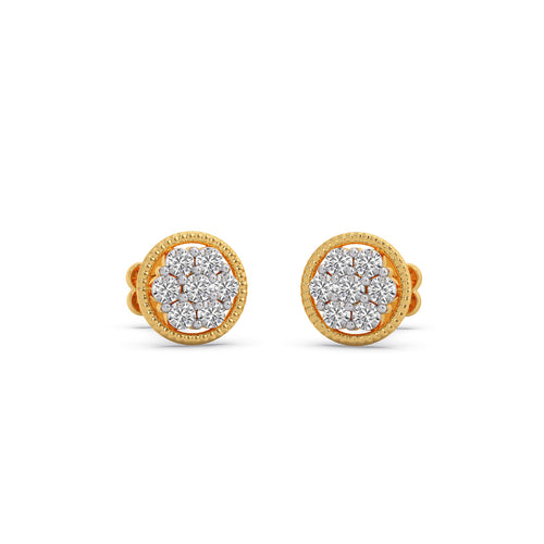 Floret Cluster Diamond Stud Earrings