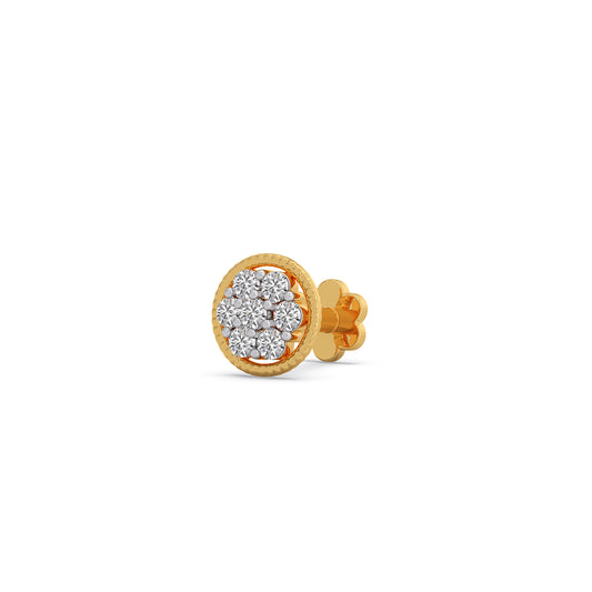 Floret Cluster Diamond Stud Earrings - Yellow