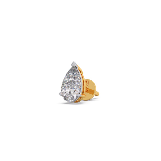 Classic Pear Solitaire Stud Earrings - Yellow