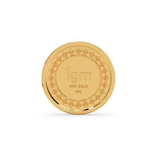 1gm 24kt Pure Gold Coin - Yellow
