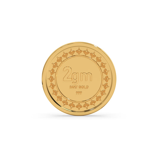 2gm 24kt Pure Gold Coin - Yellow