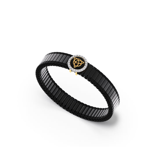 Triquetra Orbit Diamond Men's Bracelet - Yellow