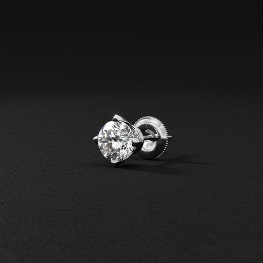 0.50Ct Round Diamond Men's Stud