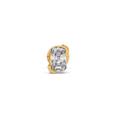 Crisscut Emerald Cut Diamond Men's Stud