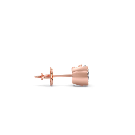 Round Portuges Cut Diamond Men's Stud