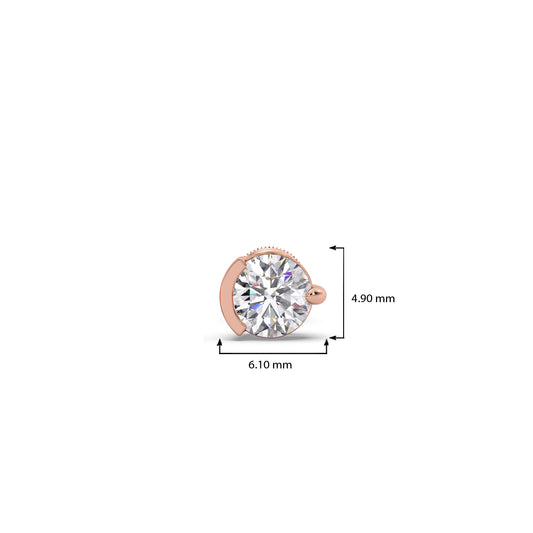 Round Portuges Cut Diamond Men's Stud