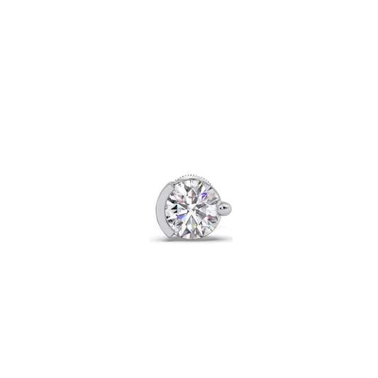 Round Portuges Cut Diamond Men's Stud