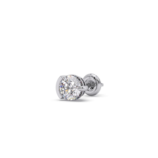 Round Portuges Cut Diamond Men's Stud