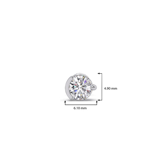 Round Portuges Cut Diamond Men's Stud