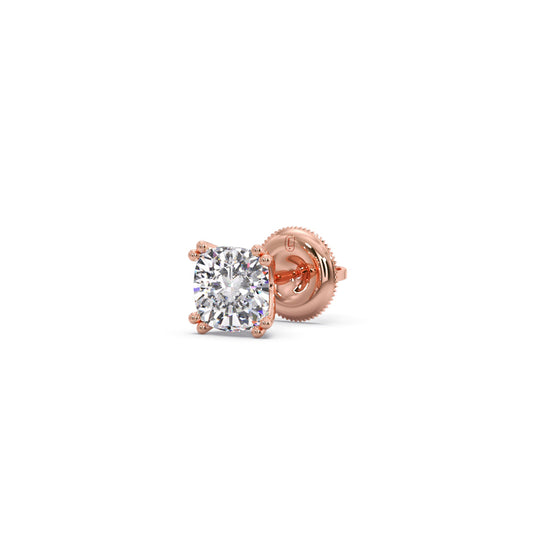 Cushion Cut Diamond Men's Stud