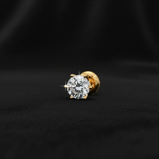 1.25Ct Round Diamond Men's Stud