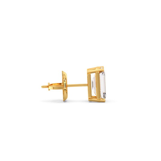 Emerald Cut Diamond Men's Stud