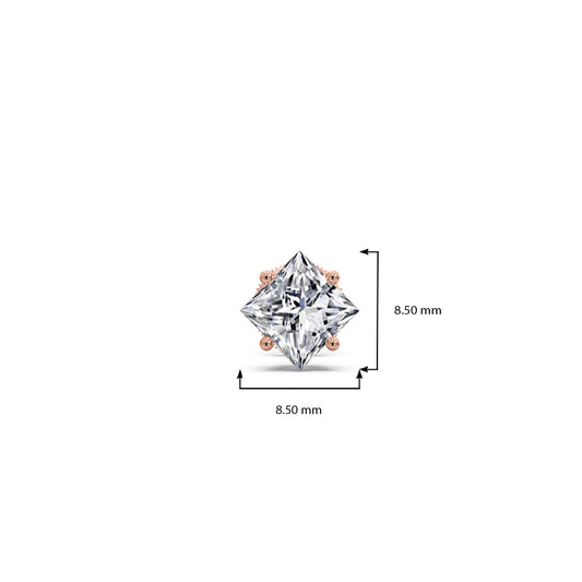 Princess Cut Diamond Men's Stud