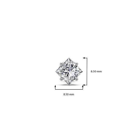 Princess Cut Diamond Men's Stud