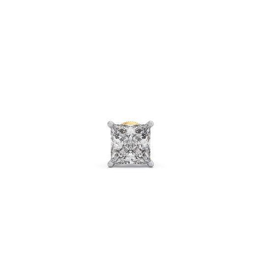 Empress Princess Solitaire Men's Stud - Yellow