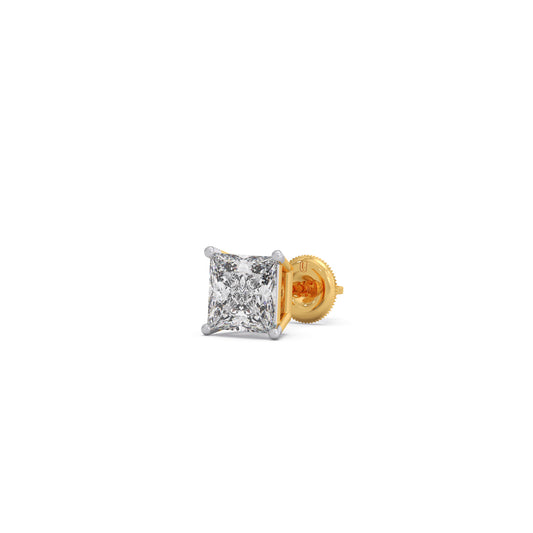 Empress Princess Solitaire Men's Stud - Yellow