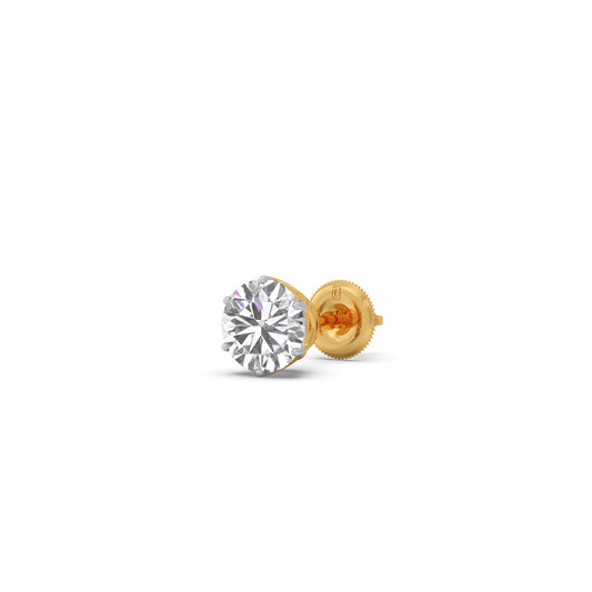 Core Round Solitaire Mens Stud - Yellow