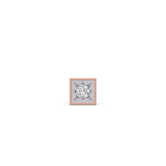 Prism Round Diamond Men's Stud - Rose