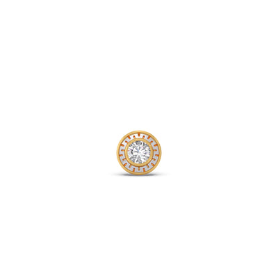 Ivory Round Diamond Men's Stud