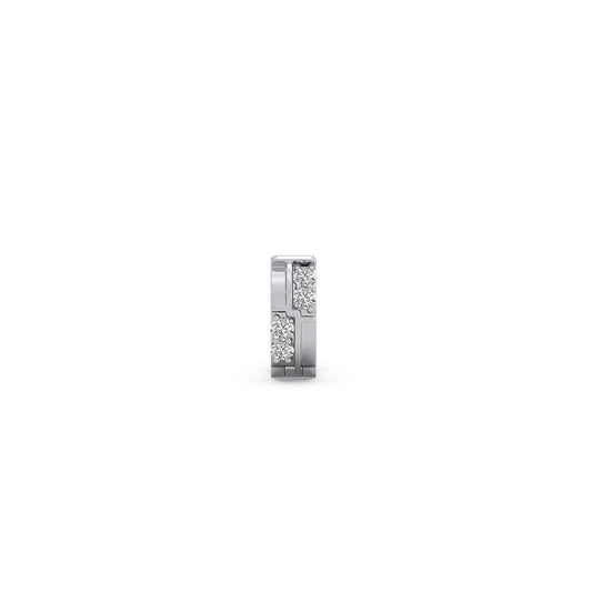 Duo-Tone Round Diamond Men's Bali - White