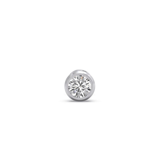 0.51 ct Dazzling Round Solitaire Men's Stud - White