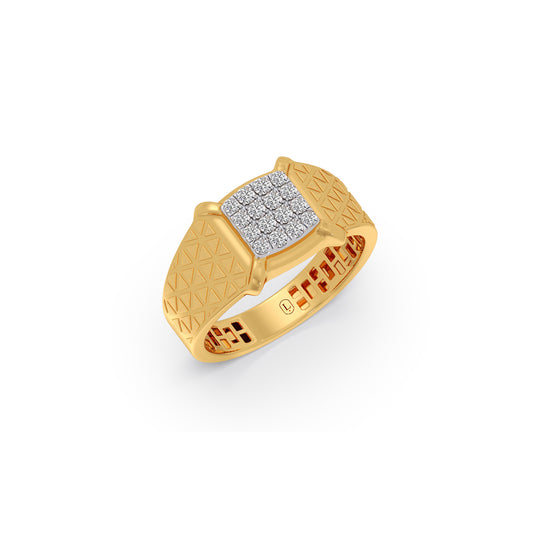 Paramount Pave Diamond Men's Ring - Yellow