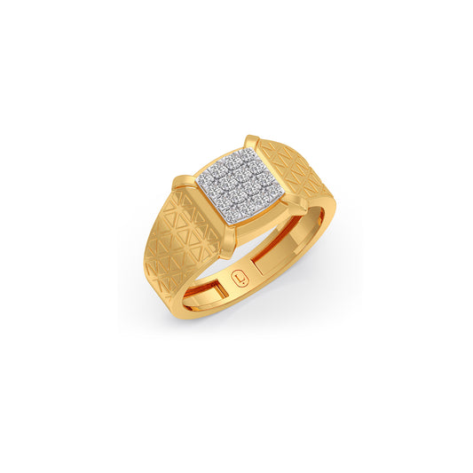 Paramount Pave Diamond Men's Ring - Yellow