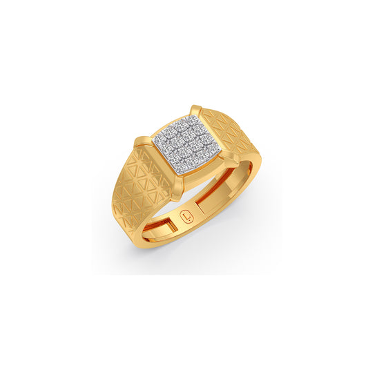 Paramount Pave Diamond Men's Ring - Yellow