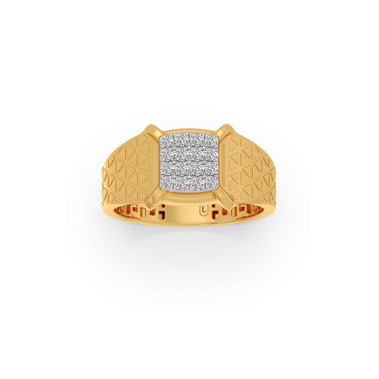 Paramount Pave Diamond Men's Ring - Yellow