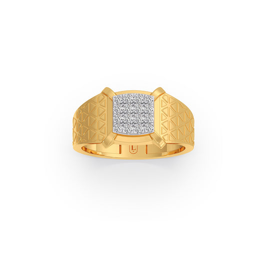 Paramount Pave Diamond Men's Ring - Yellow
