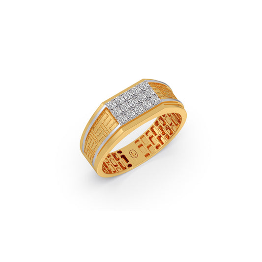 Corinthian Pave Diamond Men's Ring - Yellow